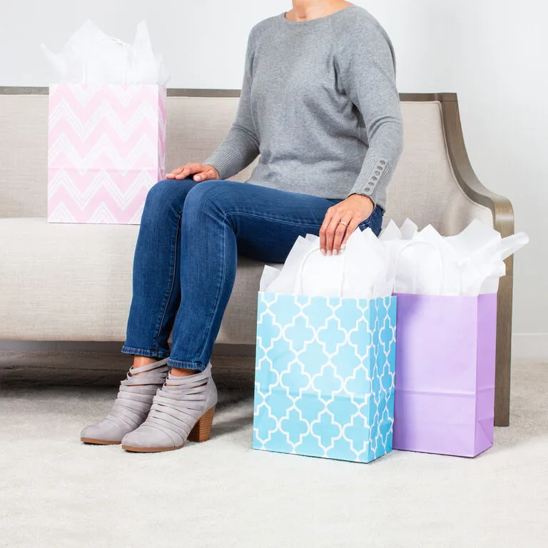 Hallmark 12.5" 12-Pack Assorted Kraft Paper Gift Bags 4 Hallmark 12.5" 12-Pack Assorted Kraft Paper Gift Bags - Image 2