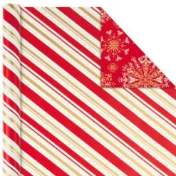 Hallmark Red And Gold 3-Pack Reversible Christmas Wrapping Paper, 120 Sq. Ft. -Hallmark shop 3Pack Red and Gold Reversible Christmas Wrapping Paper 5JXW1029 05