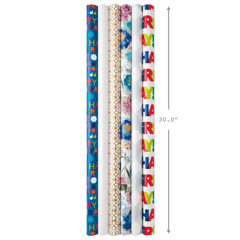 Hallmark All Occasions Wrapping Paper Rolls, 6 Pack 5 Hallmark All Occasions Wrapping Paper Rolls, 6 Pack - Image 3