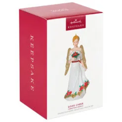 Hallmark Christmas Angels Good Cheer Ornament -Hallmark shop Angel in Red Flowers Dress Keepsake Ornament 2499QXR8267 04