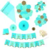 Hallmark Color Pop Party Decor Kit, Aqua And Gold -Hallmark shop Aqua and Gold Party Supplies Banner Decorations 5CLP1017 01