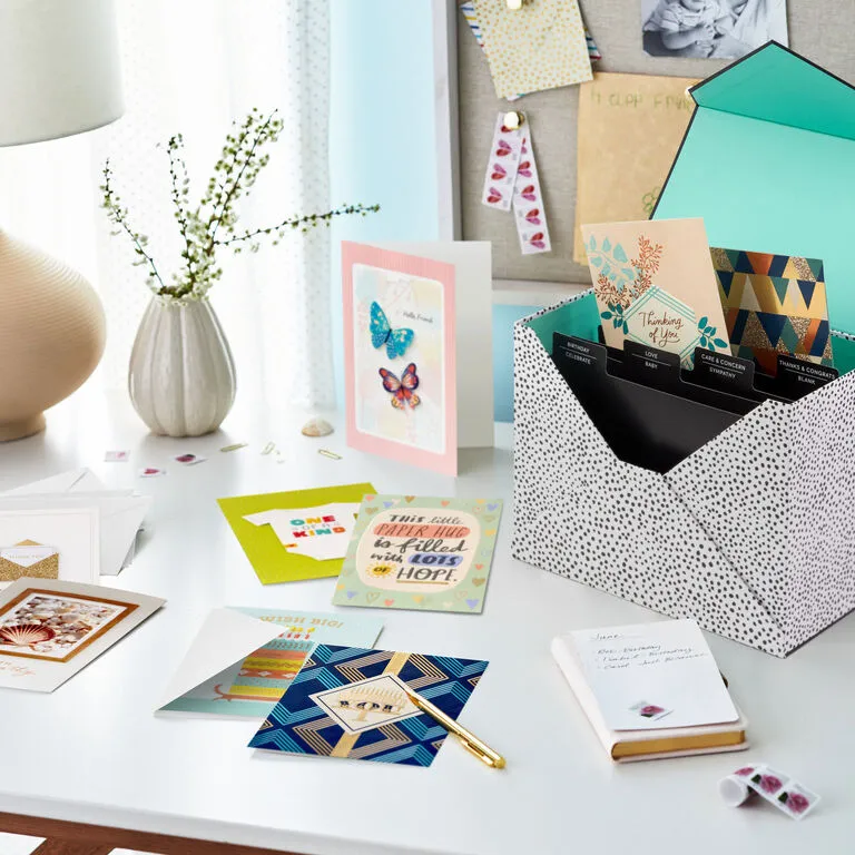 Hallmark Assorted All-Occasion Handmade Greeting Cards In Black Scattered Dot Organizer 4 Hallmark Assorted All-Occasion Handmade Greeting Cards In Black Scattered Dot Organizer - Image 2