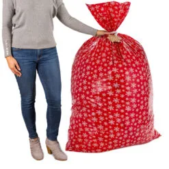 Hallmark Snowmen On Blue And Snowflakes On Red 2-Pack Giant Plastic Christmas Gift Bags 15 Hallmark Snowmen On Blue And Snowflakes On Red 2-Pack Giant Plastic Christmas Gift Bags -Hallmark shop Assorted Giant Plastic Christmas Gift Bags 5XGB1452 07