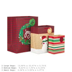 Hallmark Assorted Rustic Designs 8-Pack Small, Medium And Large Christmas Gift Bags 10 Hallmark Assorted Rustic Designs 8-Pack Small, Medium And Large Christmas Gift Bags -Hallmark shop Assorted Small Large Rustic Christmas Gift Bags 5XGB4894 03