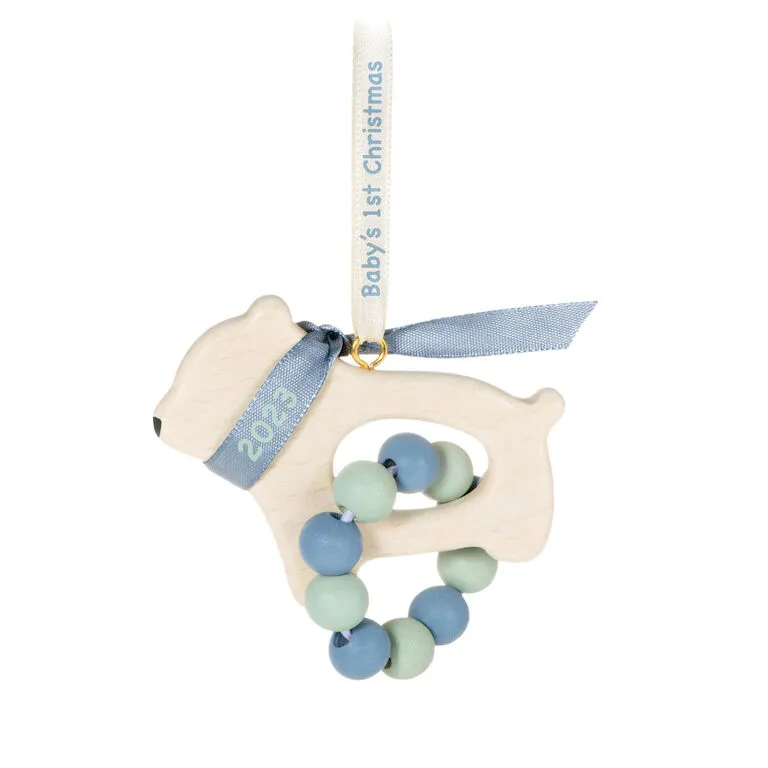 Hallmark Baby Boy's First Christmas Bear 2023 Ornament 3 Hallmark Baby Boy's First Christmas Bear 2023 Ornament