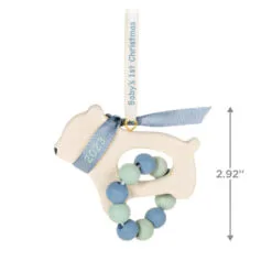 Hallmark Baby Boy's First Christmas Bear 2023 Ornament 10 Hallmark Baby Boy's First Christmas Bear 2023 Ornament -Hallmark shop Baby Boys 1st Christmas Bear Keepsake Ornament 1799QGO2729 03