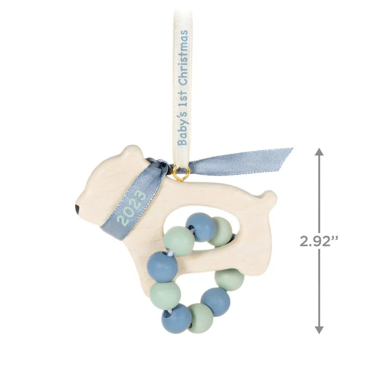 Hallmark Baby Boy's First Christmas Bear 2023 Ornament 5 Hallmark Baby Boy's First Christmas Bear 2023 Ornament - Image 3
