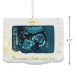 Hallmark Sweetest Dream Come True 2023 Porcelain Photo Frame Ornament -Hallmark shop Baby Sonogram Picture Frame Keepsake Ornament 1999QHX3117 03