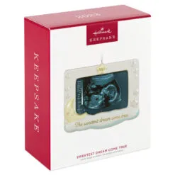 Hallmark Sweetest Dream Come True 2023 Porcelain Photo Frame Ornament -Hallmark shop Baby Sonogram Picture Frame Keepsake Ornament 1999QHX3117 04