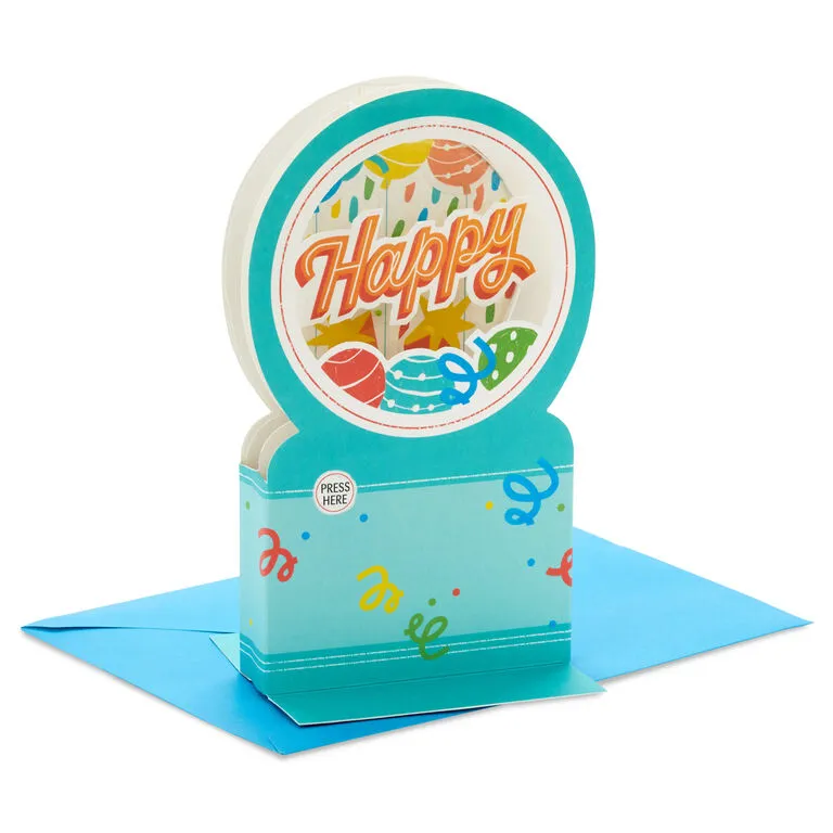 Hallmark All The Happiness Snow Globe Musical 3D Birthday Card With Motion 3 Hallmark All The Happiness Snow Globe Musical 3D Birthday Card With Motion