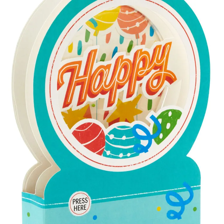 Hallmark All The Happiness Snow Globe Musical 3D Birthday Card With Motion 6 Hallmark All The Happiness Snow Globe Musical 3D Birthday Card With Motion - Image 4