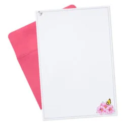 Hallmark Marjolein Bastin Pink Flowers Stationery Set, 40 Sheets -Hallmark shop Bastin Pink Flowers Blank Sheets Stationery Set 1STN1142 04
