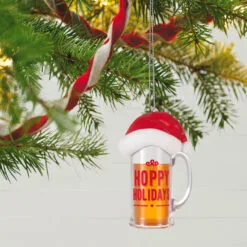 Hallmark Hoppy Holidays Ornament -Hallmark shop Beer Mug With Santa Hat Keepsake Ornament 1799QGO2847 02