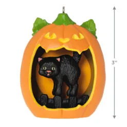 Hallmark Happy Halloween! Ornament -Hallmark shop Black Cat Pumpkin Diorama Keepsake Ornament 1799QFO5311 03