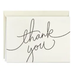 Hallmark Black Script Bulk Boxed Blank Thank-You Notes, Pack Of 40