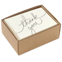 Hallmark Black Script Bulk Boxed Blank Thank-You Notes, Pack Of 40 -Hallmark shop Black Script Boxed Blank ThankYou Notes Multipack 1TYN2453 04