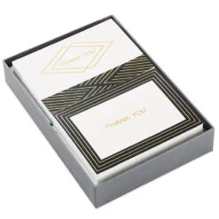 Hallmark Black And Gold Bulk Blank Thank-You Notes, Pack Of 50