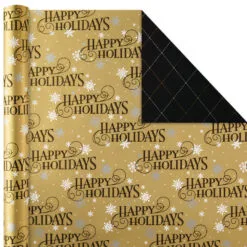 Hallmark Black And Gold 4-Pack Reversible Holiday Wrapping Paper Assortment, 150 Sq. Ft. 11 Hallmark Black And Gold 4-Pack Reversible Holiday Wrapping Paper Assortment, 150 Sq. Ft. -Hallmark shop Black and Gold Reversible Wrapping Paper Assortment 5JXW1737 03