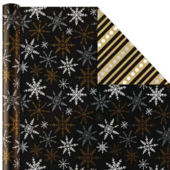 Hallmark Black And Gold 4-Pack Reversible Holiday Wrapping Paper Assortment, 150 Sq. Ft. 14 Hallmark Black And Gold 4-Pack Reversible Holiday Wrapping Paper Assortment, 150 Sq. Ft. -Hallmark shop Black and Gold Reversible Wrapping Paper Assortment 5JXW1737 06