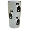 E&S Pets Tuxedo Cat Stainless Steel Tumbler, 20 Oz. -Hallmark shop Black and White Cats on Gray Stainless Steel Tumbler 1163 01