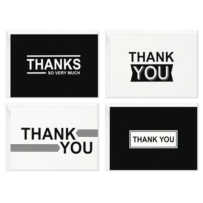 Hallmark Black-and-White Assorted Blank Thank-You Notes, Pack Of 48 4 Hallmark Black-and-White Assorted Blank Thank-You Notes, Pack Of 48 - Image 2