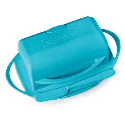 Aqua Butterie Flip-Top Butter Dish -Hallmark shop Blue Plastic FlipTop Butter Dish With Knife BTRAQU1009 03