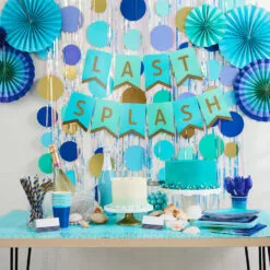 Hallmark Color Pop Party Decor Kit, Cool Ombré Stripe -Hallmark shop Blue and Green Party Supplies Banner Decorations 5CLP1016 03