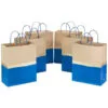 Hallmark 13" Blue And Kraft Paper 6-Pack Gift Bag 2 Hallmark 13" Blue And Kraft Paper 6-Pack Gift Bag -Hallmark shop Blue and Kraft Paper 6Pack Large Gift Bags 5EGB6399 01