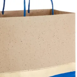 Hallmark 13" Blue And Kraft Paper 6-Pack Gift Bag -Hallmark shop Blue and Kraft Paper 6Pack Large Gift Bags 5EGB6399 05