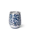 Swig Leopard Noir Stainless Steel Stemless Wine Glass, 14 Oz. -Hallmark shop BlueWhite Leopard Pattern Insulated Wine Cup With Lid S107C14LN 01