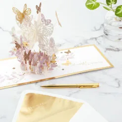 Hallmark Butterfly Bouquet Thankful For You 3D Pop-Up Thinking Of You Card -Hallmark shop Butterfly Flowers 3D PopUp Thinking of You Card 1299LAD9643 06