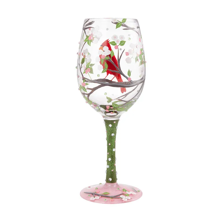 Enesco Lolita Cardinal Beauty Handpainted Wine Glass, 15 Oz. 5 Enesco Lolita Cardinal Beauty Handpainted Wine Glass, 15 Oz. - Image 3