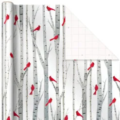 Hallmark Winter Wonder 3-Pack Christmas Wrapping Paper Assortment, 120 Sq. Ft. -Hallmark shop Cardinals Snowflakes and Village Gift Wrap Pack 5JXW1075 05