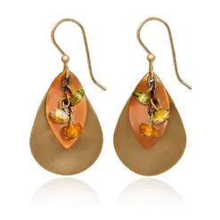 Silver Forest Cascading Stones On Layered Gold-Tone Mixed Metal Drop Earrings