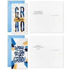 Hallmark Festive Grad Wishes Graduation Cards Assortment, Pack Of 36 -Hallmark shop Casual Painted Money Holder Graduation Cards Assortment 5GEY2015 04