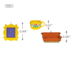 Hallmark Mini Friends Coffee Cup, Frame And Couch Ornaments, Set Of 3 -Hallmark shop Central Perk Mug Couch Frame Keepsake Ornaments 2199QXM9257 03