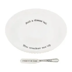 Mud Pie Cheese Ball Serving Tray And Spreader, Set Of 2