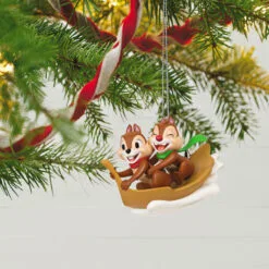 Hallmark Disney Chip And Dale Snow Much Fun! Ornament -Hallmark shop Chip and Dale Chipmunks Sledding Keepsake Ornament 2099QXD6567 02