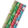 Hallmark Christmas Cheer 4-Pack Reversible Wrapping Paper Assortment, 150 Sq. Ft. -Hallmark shop Christmas Cheer Assortment Reversible Wrapping Paper 5JXW1736 01