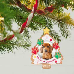 Hallmark My Fur-st Christmas 2023 Photo Frame Ornament -Hallmark shop Christmas Cookie Pet Picture Frame Keepsake Ornament 1599QGO2607 02