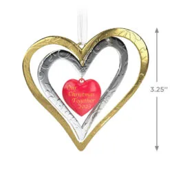 Hallmark Our Christmas Together 2023 Metal Ornament -Hallmark shop Christmas Together Metal Hearts Keepsake Ornament 1899QGO2889 03