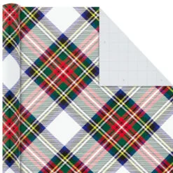 Hallmark Classic Plaids 4-Pack Wrapping Paper Assortment, 120 Sq. Ft. -Hallmark shop Classic Plaids Christmas Wrapping Paper Assortment 5JXW1040 06