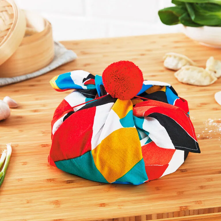 Hallmark 26" Colorful Abstract Fabric Gift Wrap With Elastic Band 4 Hallmark 26" Colorful Abstract Fabric Gift Wrap With Elastic Band - Image 2