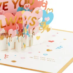 Hallmark Love You Always 3D Pop-Up Love Card 14 Hallmark Love You Always 3D Pop-Up Love Card -Hallmark shop Colorful Hearts 3D PopUp Love Card 1299LAD2904 04