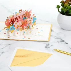 Hallmark Love You Always 3D Pop-Up Love Card 17 Hallmark Love You Always 3D Pop-Up Love Card -Hallmark shop Colorful Hearts 3D PopUp Love Card 1299LAD2904 07