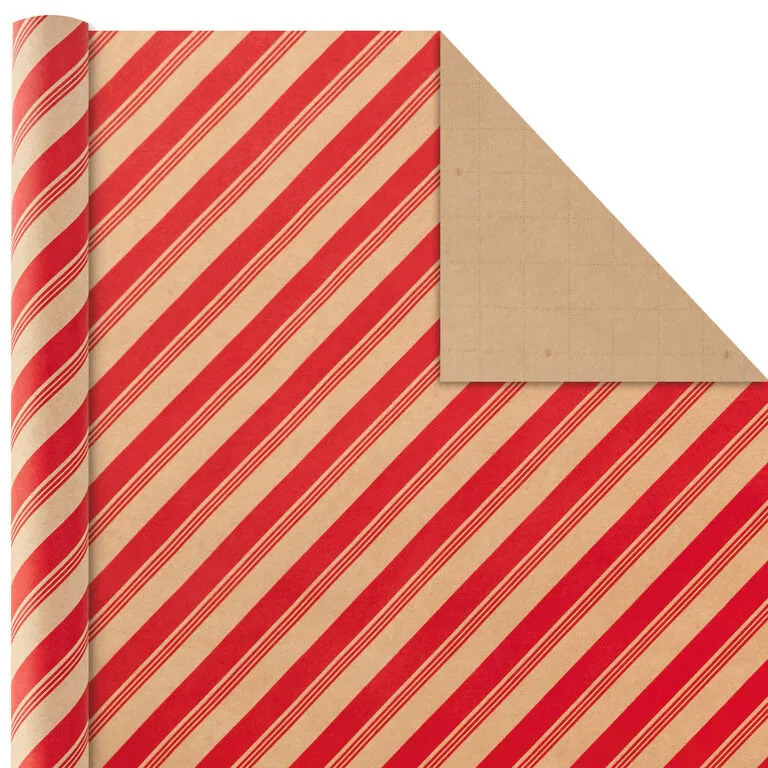 Hallmark Classic Christmas 4-Pack Kraft Wrapping Paper Assortment, 88 Sq. Ft. - Image 4