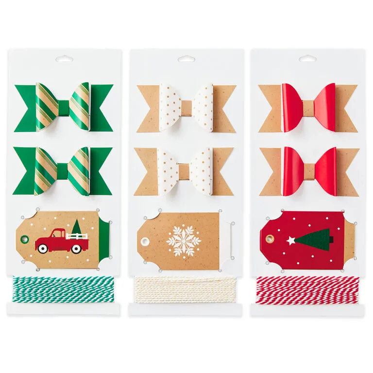 Hallmark Colorful Kraft Christmas Gift Bow And Gift Tag Kit 3 Hallmark Colorful Kraft Christmas Gift Bow And Gift Tag Kit