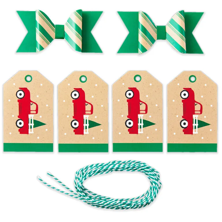 Hallmark Colorful Kraft Christmas Gift Bow And Gift Tag Kit 6 Hallmark Colorful Kraft Christmas Gift Bow And Gift Tag Kit - Image 4