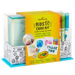 Hallmark Crayola® Kids Card Kit With Markers In Caddy, Pack Of 8 -Hallmark shop Crayola Kids Card Making Kit Caddy With Markers 1SOM3883 08