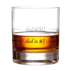 Dad Is #1 Dial #911 Rocks Glass, 10 Oz. 7 Dad Is #1 Dial #911 Rocks Glass, 10 Oz. -Hallmark shop Dad Is 1 Dial 911 Rocks Glass PRC6012 03